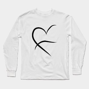 Minimal Heart Design Long Sleeve T-Shirt